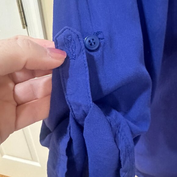 ANTHROPOLOGIE LUNA MOON Floral Embroidered Boho Tunic Royal Blue Sz S - Picture 6 of 14